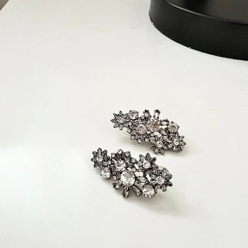 J.Crew "Crystal Snowflake Climber Earrings" - Picture 4 of 6